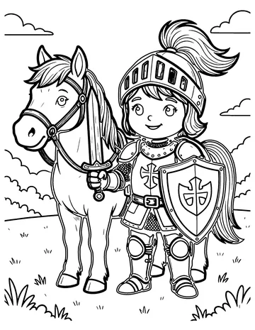 Little Knight coloring page
