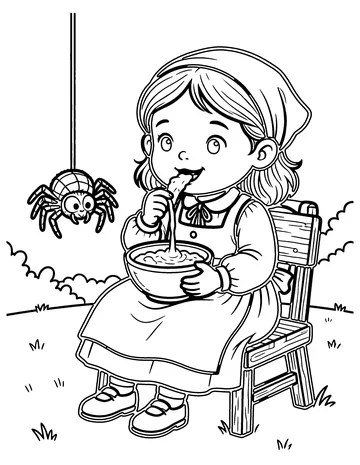 Little Miss Muffet coloring page