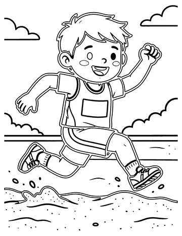 Long Jump coloring page