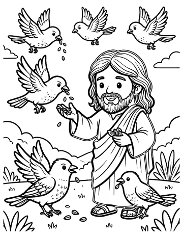 Look at the Birds coloring page