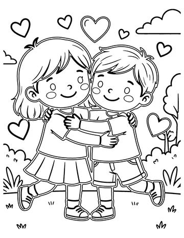 Love and Hugs coloring page