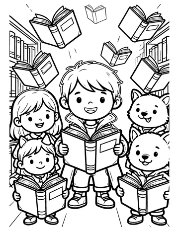 Magic Library coloring page