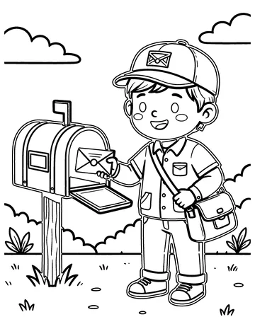 Mail Carrier coloring page