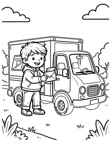 Mail Truck coloring page