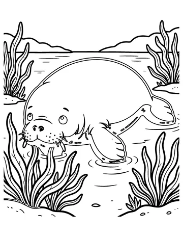 Manatee coloring page