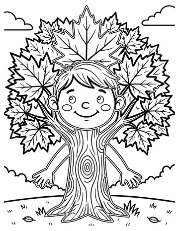 Maple in Autumn coloring page