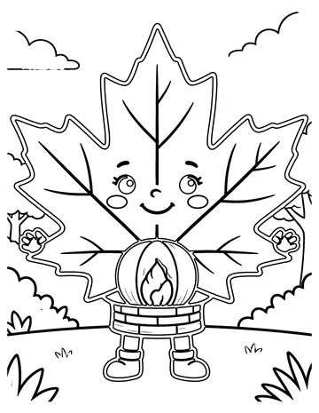Maple Leaf Lantern coloring page