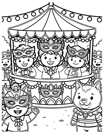 Mardi Gras Parade coloring page