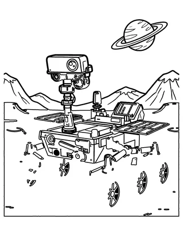 Mars Rover coloring page