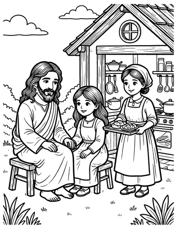 Mary and Martha coloring page