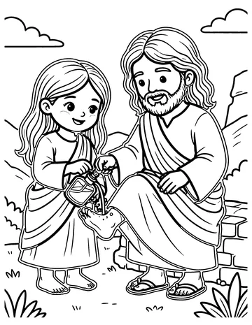 Mary Anoints Jesus coloring page