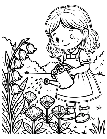 Mary, Mary, Quite Contrary coloring page
