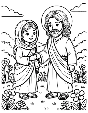 Mary Sees Jesus coloring page
