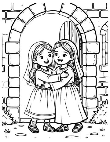 Mary Visits Elizabeth coloring page