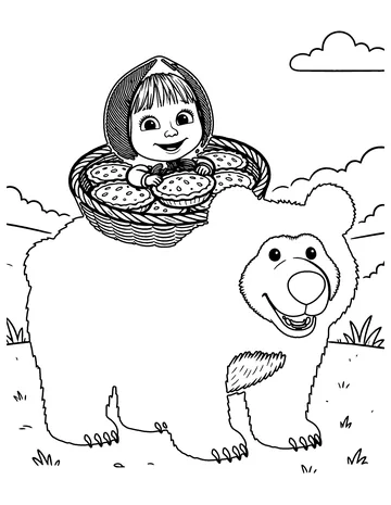 Masha and the Bear coloring page