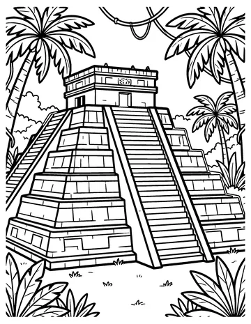 Maya Pyramid coloring page