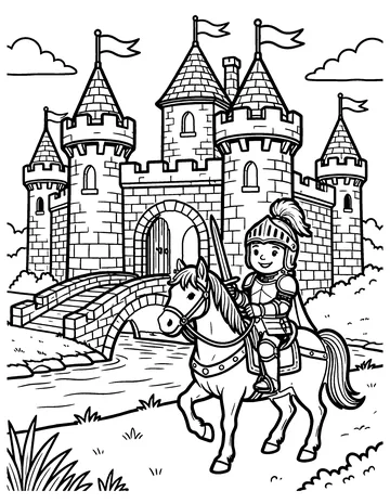 Medieval Castle Life coloring page