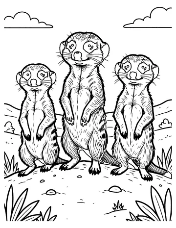 Meerkat Lookout coloring page