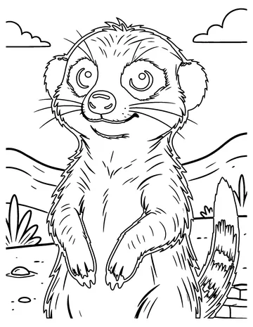Meerkat coloring page