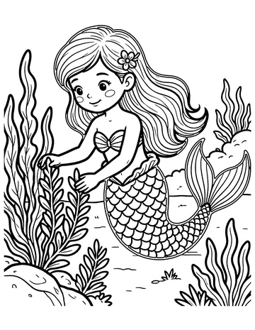 Mermaid Garden coloring page