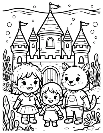 Mermaid Palace coloring page