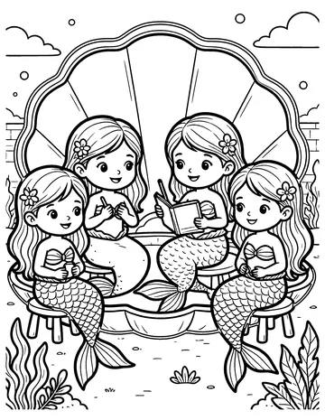 Mermaid School coloring page