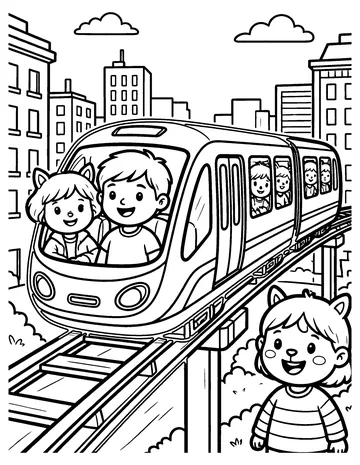 Monorail coloring page