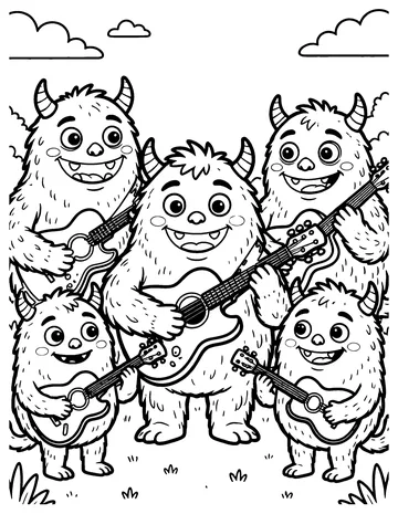 Monster Band coloring page