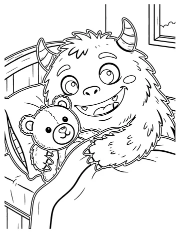 Monster Bedtime coloring page