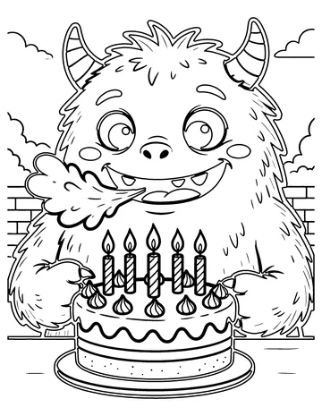 Monster Birthday coloring page