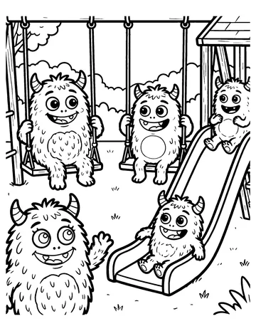 Monster Playground coloring page