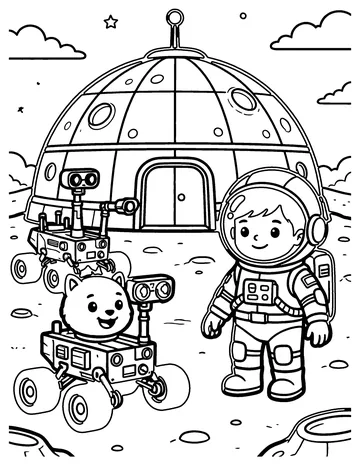 Moon Base coloring page
