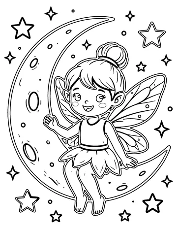 Moon Fairy coloring page
