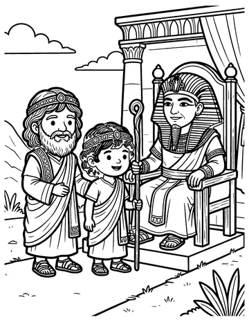 Moses and Aaron Visit Pharaoh coloring page