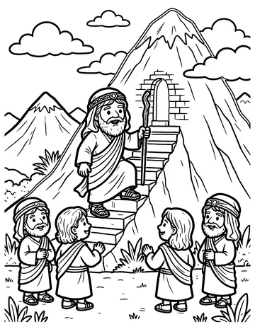 Moses on the Mountain coloring page