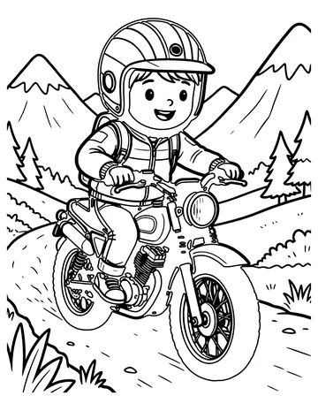 Mountain Biking coloring page