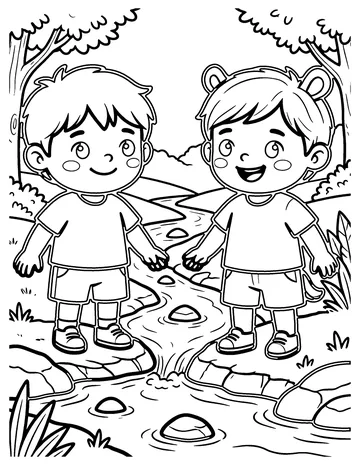 Mountain Stream coloring page