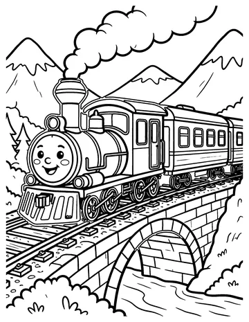 Mountain Train coloring page