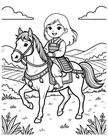 Mulan coloring page