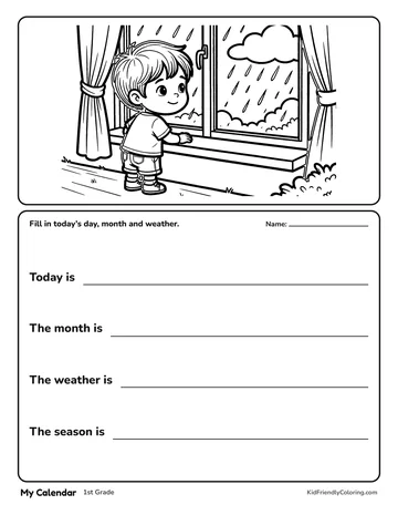 My Calendar coloring page