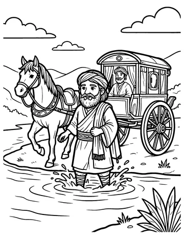 Naaman Washes in the River coloring page