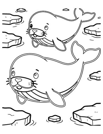 Narwhal Pod coloring page