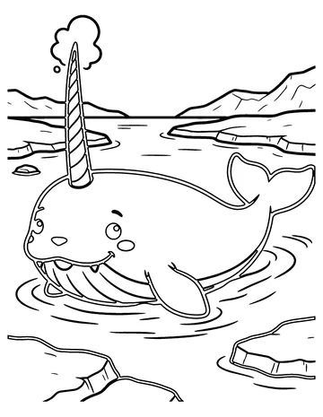 Narwhal coloring page
