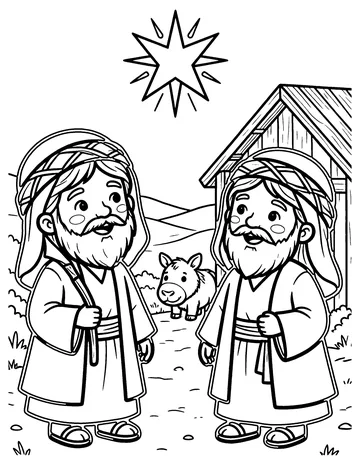 Nativity Star coloring page