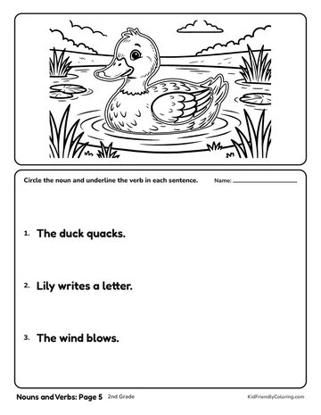 Nouns and Verbs: Page 5 coloring page