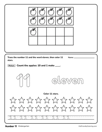 Number 11 coloring page