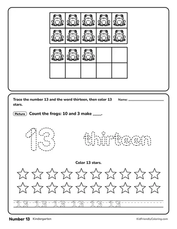 Number 13 coloring page