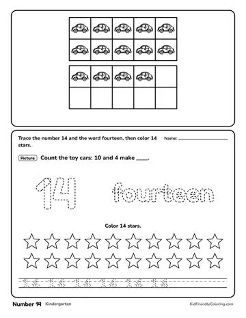 Number 14 coloring page