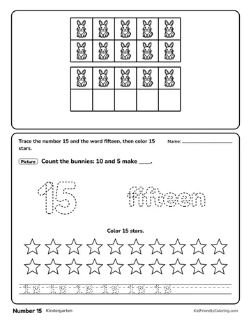 Number 15 coloring page