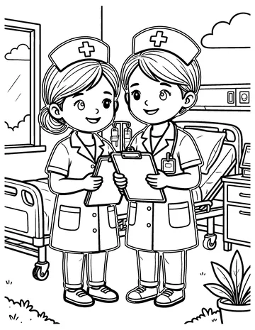 Nurse coloring page